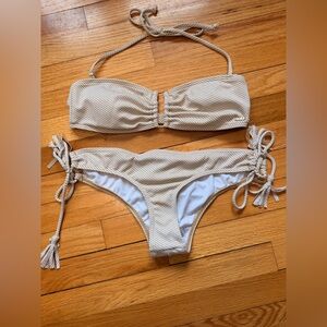 Wilfred White and Tan Bikini Set